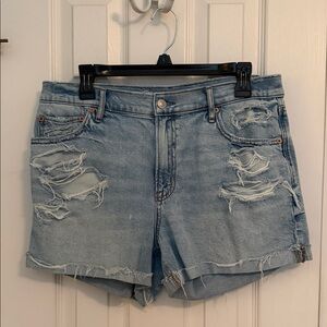 American Eagle Outfitters Light Blue Distressed Jean Shorts